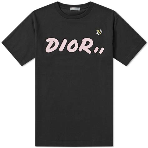 dior t shirt with bee|black cotton t-shirt with bee.